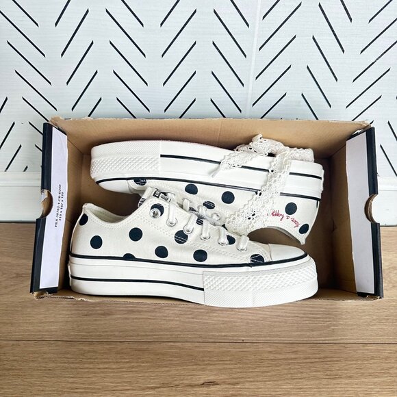 ✨Converse Chuck Taylor Lift Platform Polka Dots 11 Womens Shoes Sneakers A10689C - Picture 7 of 11